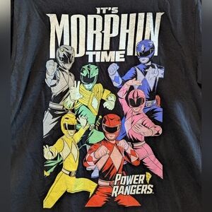 Power Ranger Black Tee with Multicolor Design